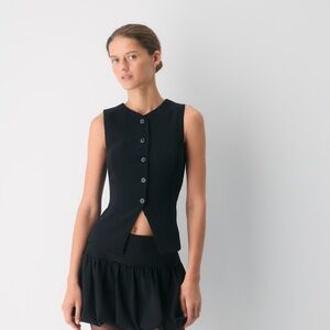 Aritzia Black Sleeveless Button-Up Tank Top